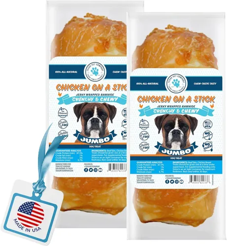 Miniatura 8 de Texas Pet Company Golosinas de pollo para perros, suaves, crujientes y masticables para perros envueltas en cuero crudo, golosinas grandes