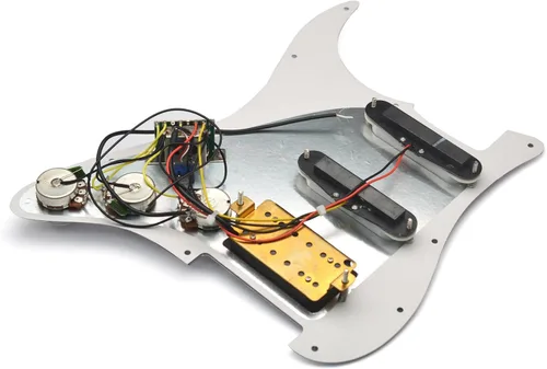 Miniatura 7 de SAPHUE - Golpeador cargado con bobina SSH para guitarra eléctrica estilo ST, con interruptor de división de bobina On/On, precableado, placa Negro