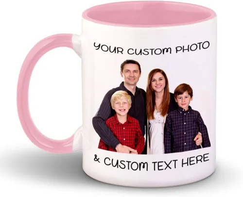 Miniatura 13 de Taza de café en forma de corazón personalizada foto foto y texto taza de té cerámica 11 oz Mango de corazón