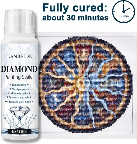 Miniatura 2 de LANBEIDE Paquete de 2 Sellador para Pintura de Diamantes 240ML, Sellador de Pegamento para Arte de Pintura de Diamantes 5D Efecto de Retención