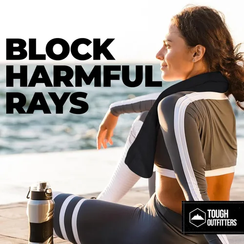 Miniatura 5 de Tough Outdoors Toallas de enfriamiento para cuello y cara, toalla de enfriamiento para el cuello para clima caliente, yoga, deportes, golf, sudor