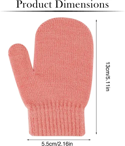 Miniatura 43 de ONESING 5 pares de guantes de invierno negros para bebés y niñas - Guantes cálidos para recién nacidos