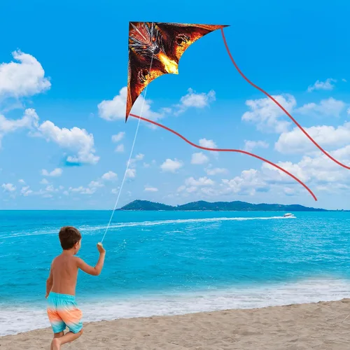 Miniatura 4 de Dragon Kite - Cometas Delta grandes para niños y adultos Principiantes, cuerda de una sola línea fácil de volar para viajes a la playa, parque