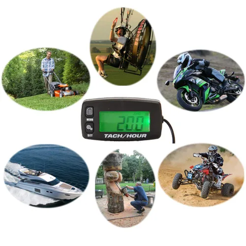 Miniatura 7 de Tacómetro de motor pequeño, medición de RPM, medidor digital de horas, para barco, motocicleta, motosierra, motocicleta, motocross, quitanieves