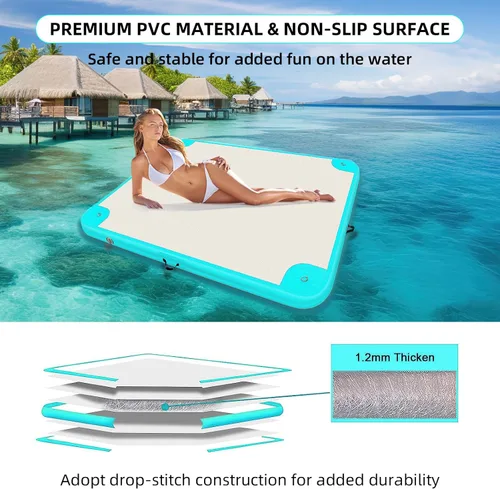 Miniatura 2 de Inflatable Floating Dock Platform Floating Island Raft Water Mat Swim Raft with None-Slip Surface for Pool Beach Ocean