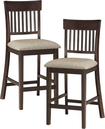 Miniatura 9 de Lexicon Baronscourt - Juego de 2 taburetes tapizados acolchados con altura de asiento 25.5 pulgadas, sillas de cocina con altura de mostrador