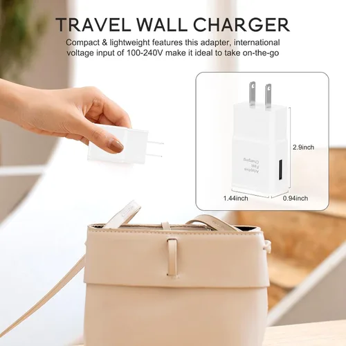 Miniatura 6 de Samsung Adaptador de carga rápida adaptable Bloque de carga rápida Cargador de pared Enchufe para Samsung Galaxy Blanco