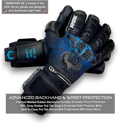 Miniatura 6 de Renegade GK Limited Edition Rogue - Guantes de portero de fútbol con microprotección (tallas 6-11, nivel 4+) Pro-Tek Fingersaves y agarre Giga