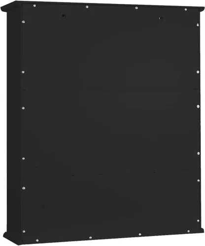 Miniatura 9 de TaoHFE Gabinete de almacenamiento negro para baño sobre el inodoro, organizador de gabinete de medicina de pared con 2 puertas y estantes