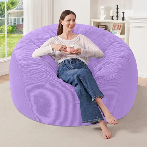 Miniatura 9 de HABUTWAY 2 puf de 2 pies, puf gigante para adolescentes y adultos, puf grandes con relleno de espuma viscoelástica, puf grandes con funda de pana