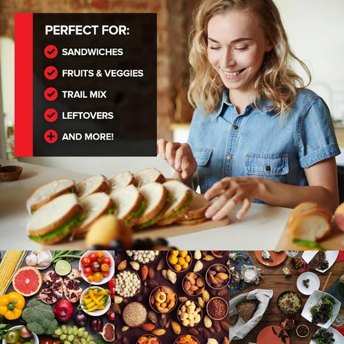 Miniatura 5 de Stock Your Home 200 bolsas de sándwich transparentes plegables, bolsas de plástico desechables a granel con cierre plegable para restaurantes