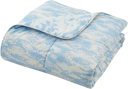 Miniatura 3 de Natural Comfort MC210-Tut-BL-Q Lujoso juego de edredón reversible para todas las estaciones, tamaño Queen, azul, 3 piezas