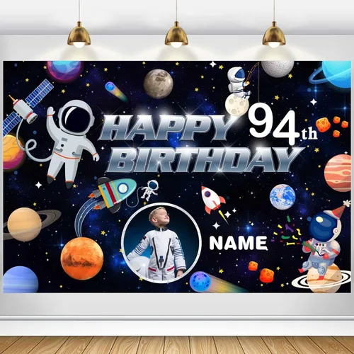 Miniatura 14 de Cartel personalizado de decoración de cumpleaños 94 con temática de fútbol – Cartel de tela personalizado para suministros de fiesta de cumpleaños
