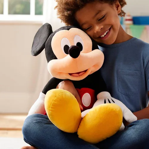 Miniatura 4 de Disney Store Peluche oficial de Mickey Mouse grande para niños, personaje de peluche con textura mullida y detalles bordados, cola suave, felpa