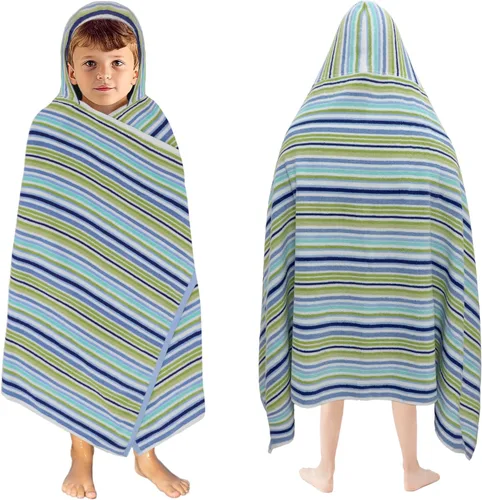 Miniatura 16 de ORIGINAL KIDS Toalla de baño con capucha, 100 % algodón de rizo grande con capucha para niños, toalla de playa para ducha de niños pequeños, toalla
