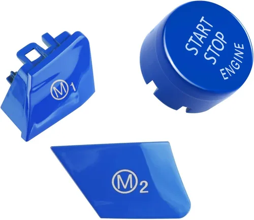 Botones M1 M2 para modo de volante BMW M3 M4 M5 M6 X5M X6M F80 F82 F83 F10 F15 F16 F21 F30 F32 F33 F36 F06 F12 (azul con botón de inicio)
