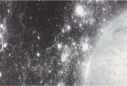 Miniatura 2 de VAKADO Tapiz de noche estrellada con luna para dormitorio, tapiz estético blanco y negro, para colgar en la pared, galaxia, estrellas, decoración