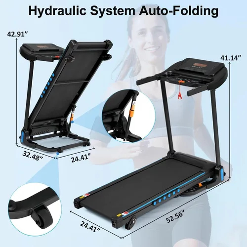 Miniatura 2 de Merax Caminadora plegable con inclinación, cintas de correr plegables automáticas de 10 MPH para el hogar, 3.0 HP Caminadoras para Hacer Ejercicio