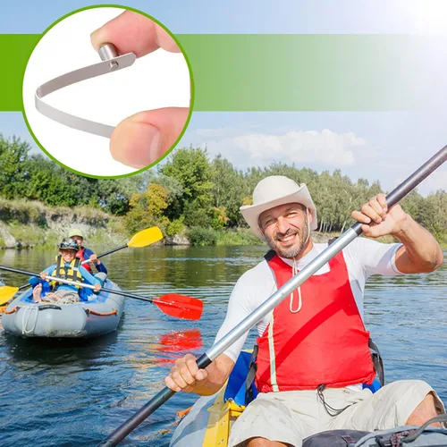 Miniatura 7 de Moxweyeni 8 clips de resorte con botón de presión, clips de poste de tienda de campaña de acero inoxidable, clips de resorte de remo para kayak