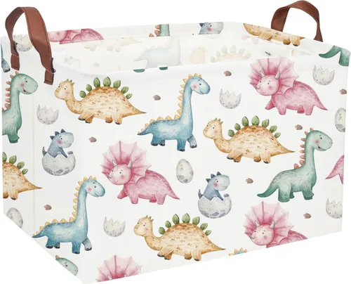 Miniatura 8 de Essme Cesta rectangular de granja, cestas para niños vacías con asas, bonitas cestas para decoración de habitación de niños, niños y niñas, canasta