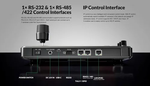 Miniatura 7 de Controlador de joystick de cámara PTZ AVKANS PowerJoy, controlador de teclado de cámara PTZ IP NDI con joystick 4D para transmisión en vivo