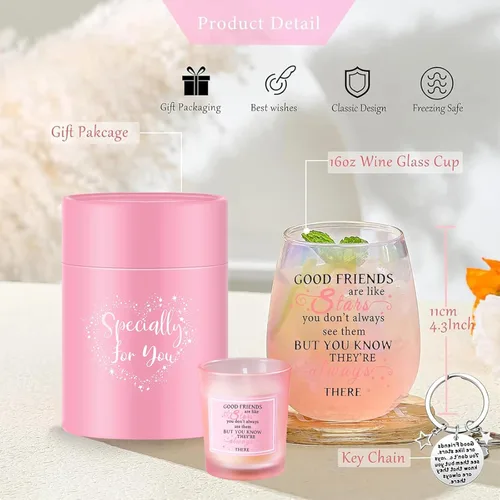 Miniatura 4 de Yalucky Regalos de amistad para mujeres, copas de vino, regalos de cumpleaños personalizados para amigos, hombres, regalos especiales para amigos