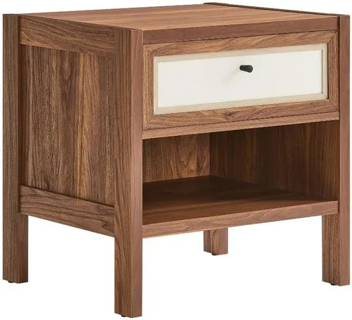Miniatura 17 de Modway Capri Mid-Century - Cama de tamaño Queen moderna en nogal con cabecero y estribo