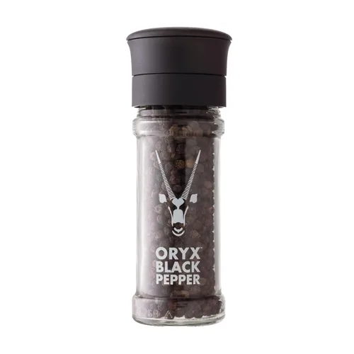 Oryx - Molinillo de pimienta negra – 1.26 oz – Molinillo manual recargable con granos de pimienta negra entera de primera calidad de Madagascar –