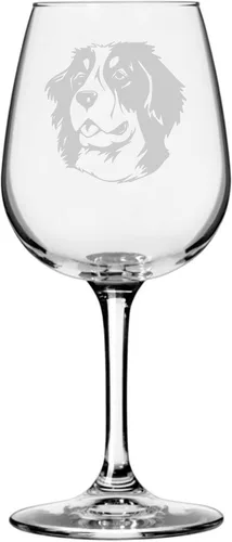 Miniatura 226 de Copa de vino de 12.75 onzas con diseño de perro grabado