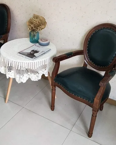 Miniatura 6 de Damanni Mantel de encaje de ganchillo hecho a mano de algodón blanco para mesa, redondo, 35 pulgadas