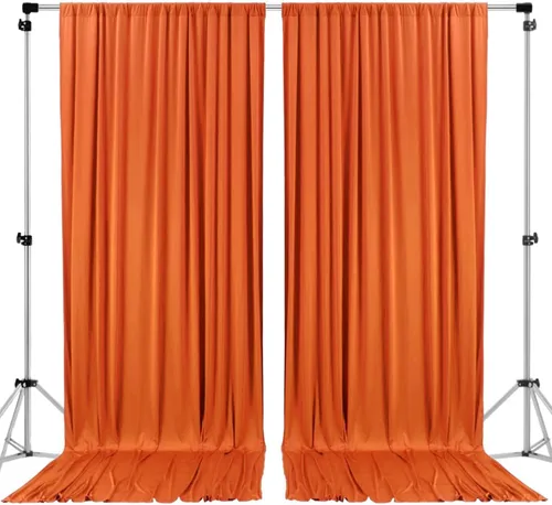 Miniatura 25 de AK TRADING CO. Cortinas de telón de fondo de poliéster IFR de 10 pies x 8 pies con bolsillos para varillas - Cortinas para decoración de ventana
