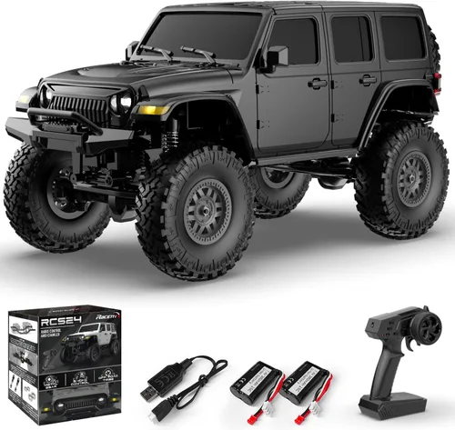 Miniatura 8 de RACENT 1/24 RC Crawler 4WD Todo Terreno RC Monster Truck de Escalada de Roca con Luz LED Impermeable Grado Pasatiempo Juguetes con 4