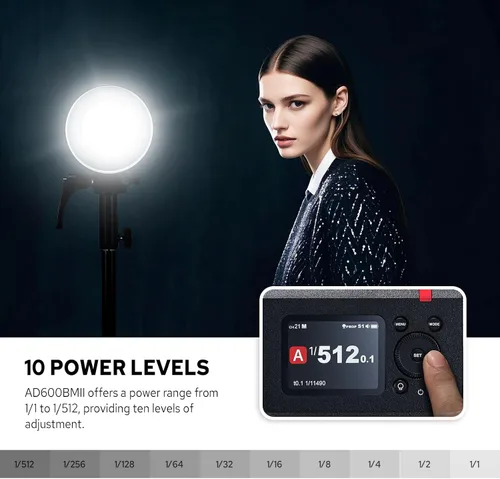 Miniatura 8 de GODOX AD600BM II - Estroboscópico flash para exteriores, monolight portátil HSS de 600 W 1/8000s, lámpara de modelado LED de 40 W, 500 destellos