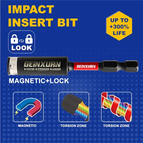 Miniatura 5 de Geinxurn Juego de brocas de destornillador magnético de impacto de seguridad T15 de 2 pulgadas, juego de brocas de potencia de cabeza Torx #15 de 51