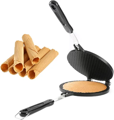 Miniatura 9 de Dyna-Living Máquina para hacer conos de gofres, máquina de cono de helado para el hogar, antiadherente, 7.9 pulgadas, molde para rollitos de huevo