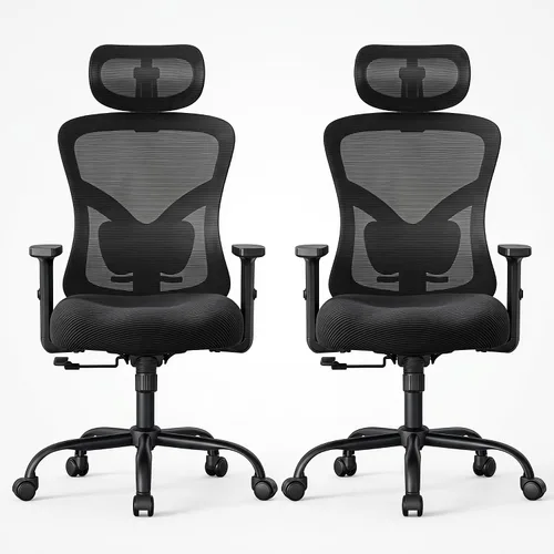 Miniatura 8 de NOBLEWELL - Silla de oficina ergonómica con respaldo alto de malla, para computadora, con soporte lumbar, descansabrazos, respaldo y reposacabezas