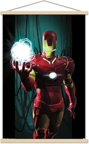 Miniatura 16 de Trends International Marvel Comics - Iron Man - Póster de pared energético, 14.725 x 22.375 pulgadas, versión enmarcada en madera de granero