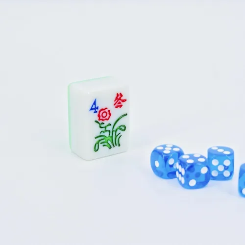 Miniatura 7 de Juego de mahjong chino, 144 azulejos grandes de melamina Mahjong (1.57 pulgadas, verde) con 4 dados, 80 fichas de póquer y una bolsa