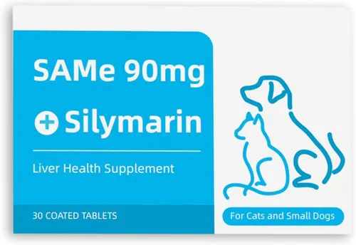 Same 90 para perros y gatos - Suplemento de apoyo hepático con cardo mariano - Ayuda con la salud de las articulaciones, desintoxicación hepática y