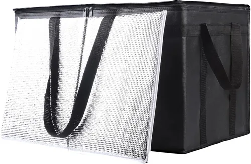 Miniatura 28 de musbus - Paquete de 2 bolsas de compra aislantes XL, rojas, reutilizables, de alta resistencia, con cierre, plegables, para compras, para coche