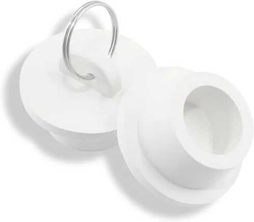 Miniatura 3 de 2 tapones de drenaje de goma blanca, tapón de drenaje de goma de 1-1/8 pulgadas, tapón de drenaje con anillo para colgar para cocina, lavandería