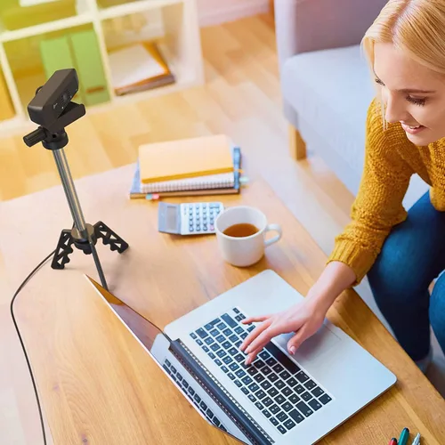Miniatura 7 de j5create Cámara web de transmisión USB - 1080P HD con rotación de 360°, micrófono de alta fidelidad, Plug and Play para PC/Mac/computadora