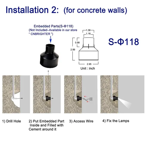 Miniatura 7 de Luces LED para escalones para exteriores e interiores, 1 W, 12 V-24 V CC, impermeable, IP67, aluminio, 3000 K blanco cálido, iluminación