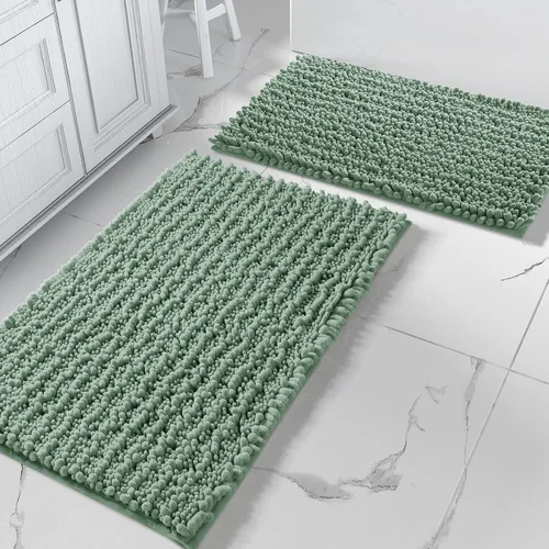 Miniatura 20 de Yimobra - Juego de alfombras de baño de 2 piezas - Alfombra de baño de felpa de lujo extra gruesa de secado rápido, antideslizante súper absorbente