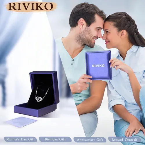Miniatura 6 de RIVIKO Pulseras de Iniciales de Corazón para Mujeres, Pulseras de Letra de Plata de Ley 925, Joyería de Encanto Personalizado del Alfabeto para San