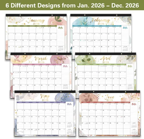 Miniatura 5 de Calendario de escritorio 2026, enero de 2026 a diciembre de 2026, calendario de escritorio 2026 de 14.6 x 11.5 pulgadas, almohadilla de escritorio