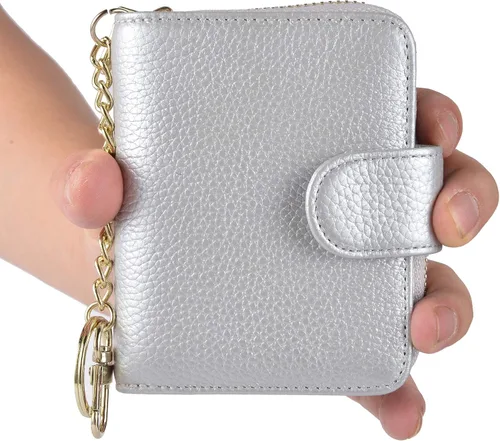 Miniatura 7 de Beurlike billetera de cuero, con tarjetero con bloqueo RFID, organizador, billetera segura para mujer