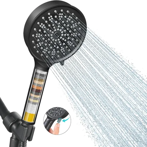 Miniatura 20 de Cobbe Cabezal de ducha con filtro de mano, cabezal de ducha de alta presión de 7 modos con filtros para agua dura, elimina el cloro, reduce la 3.