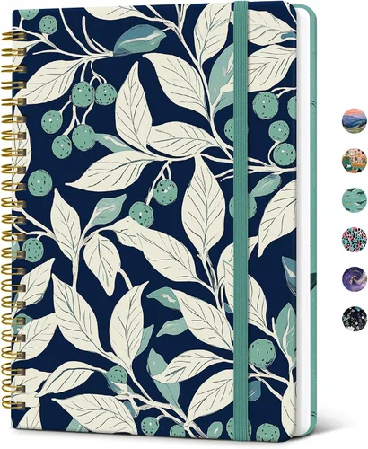 Miniatura 16 de Taja Cuaderno de Diario en Espiral con Líneas para Mujeres, A5 Lindo Cuaderno de Tapa Dura con Rayas Universitarias para Trabajo y Toma de Notas