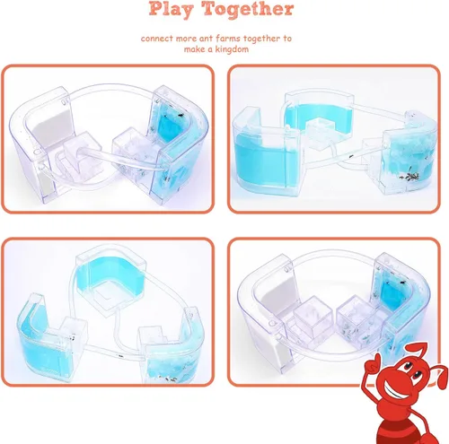Miniatura 3 de NAVADEAL Ant Farm Castle 2.0 con tubo de conexión, kit de aprendizaje científico de hábitat de hormigas, el mejor juguete educativo STEM 2021